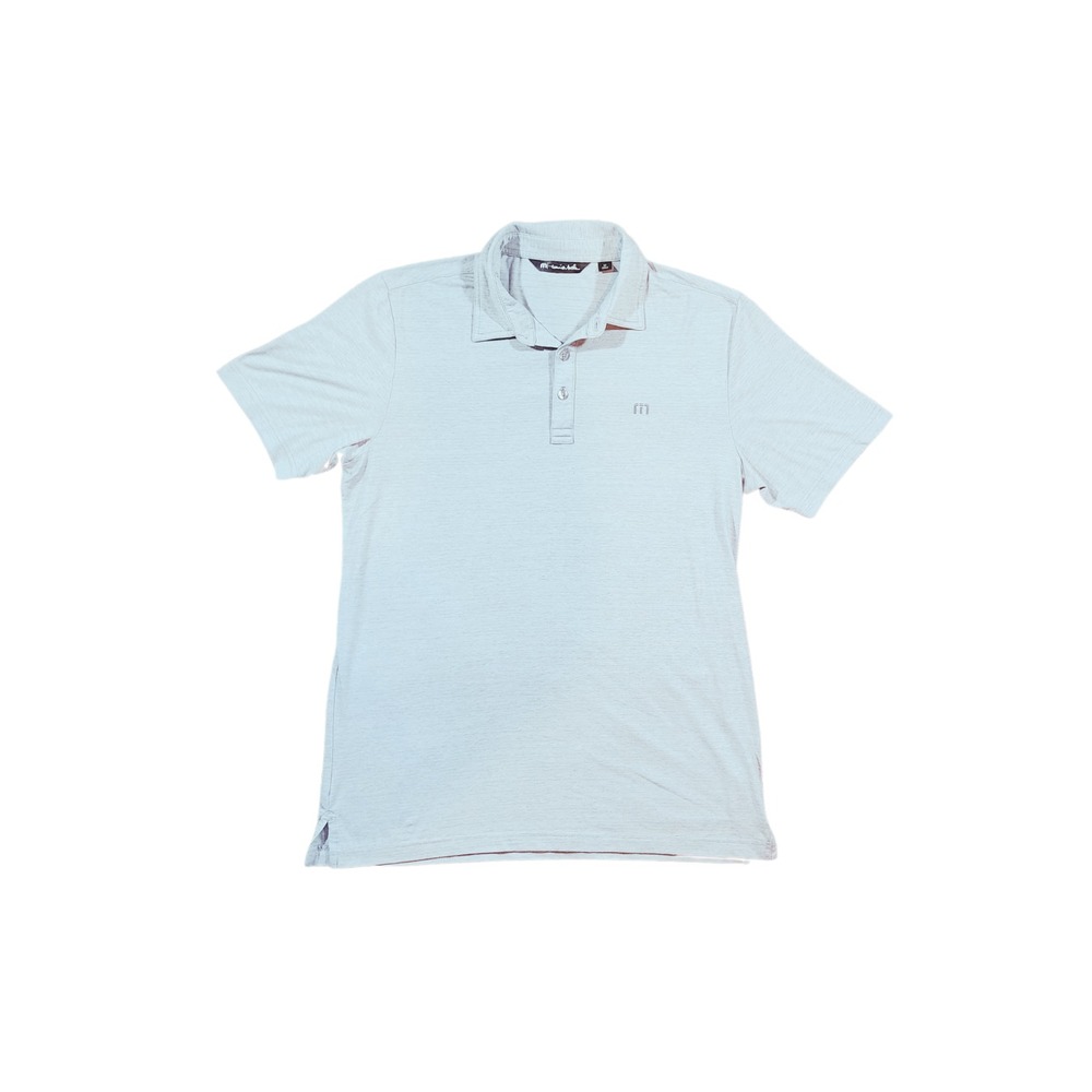Travis Mathew Short Sleeve Polo Shirt Gray Golf Logo‎ Size Medium